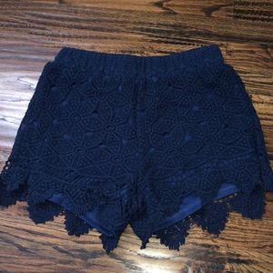 Lace Navy Shorts!!